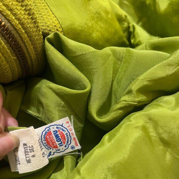 Vintage chartreuse Anne Klein mod mini dress - Picture 7 of 11